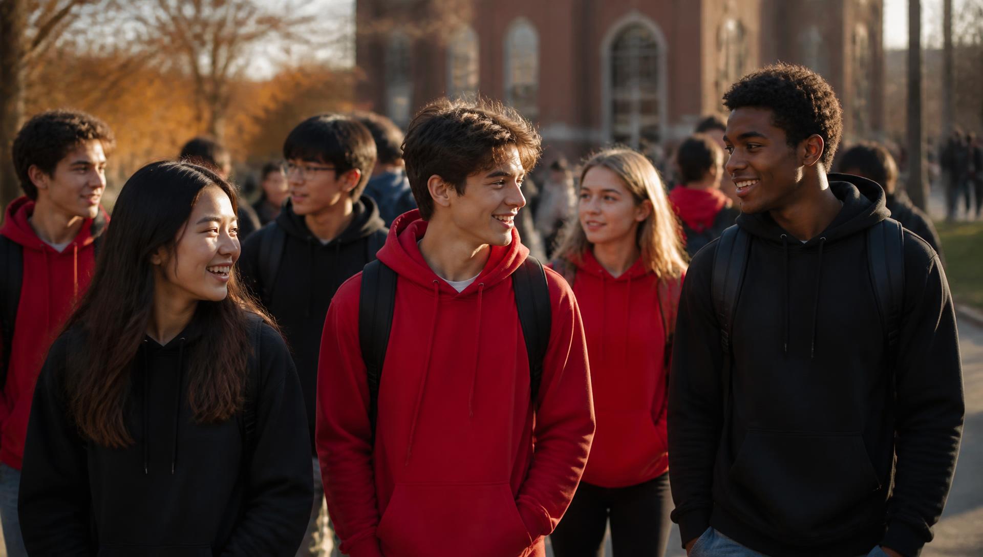 Estudantes internacionais da Life Prep Academy no campus